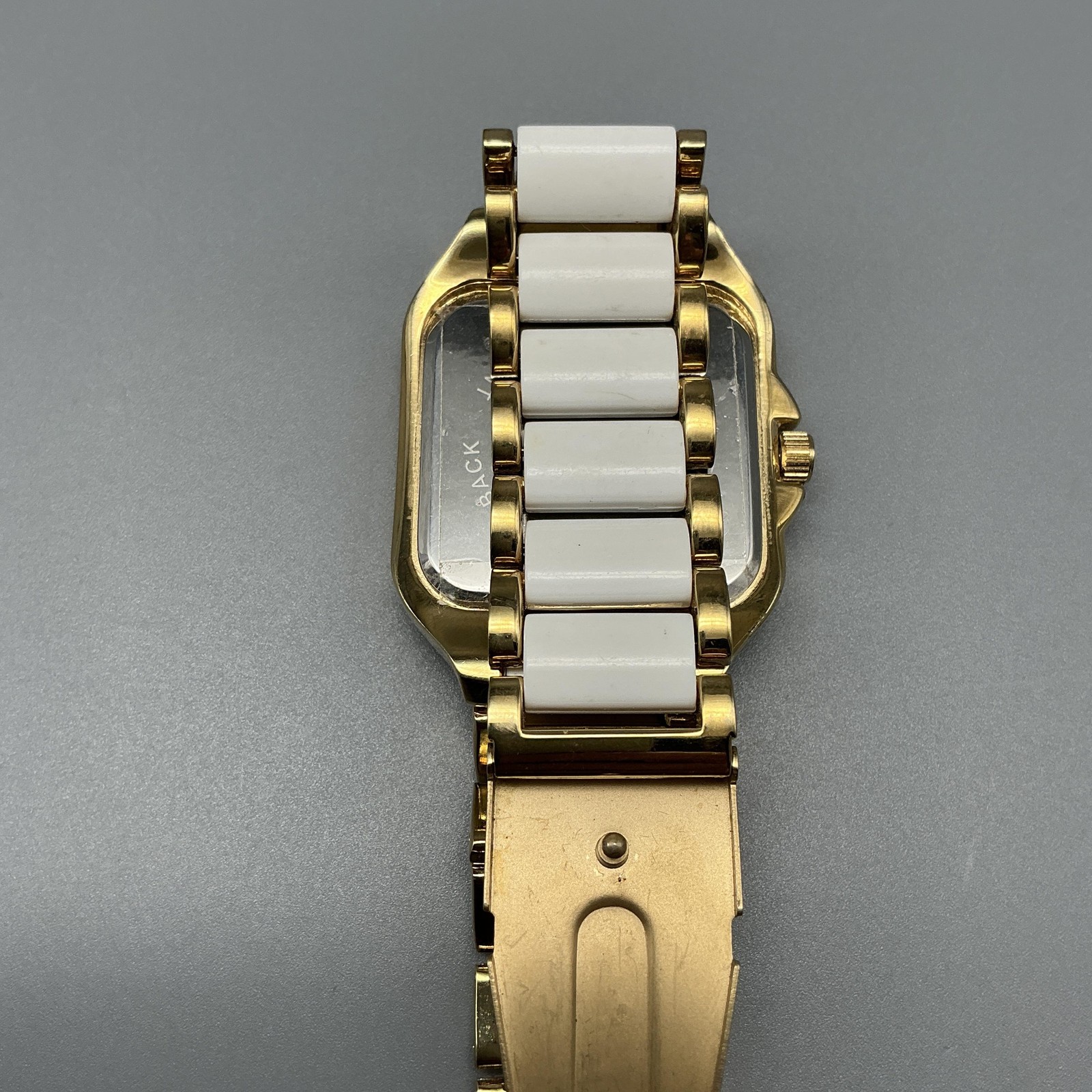 Peugeot Womens Watch 35mm Gold Tone MOP Crystal Bezel New Battery 7.25″