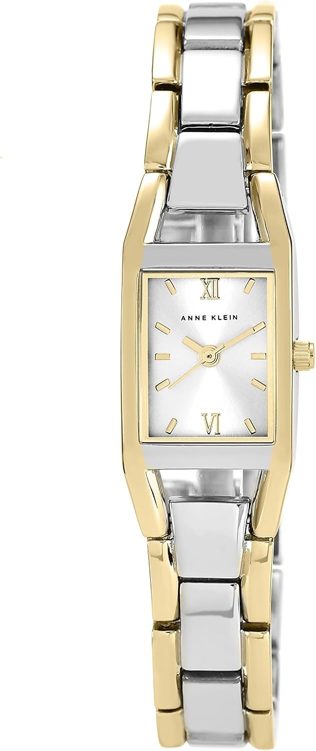 Elegant Women’s Bracelet Watch with Two-Tone Design and Crystal Embellishments