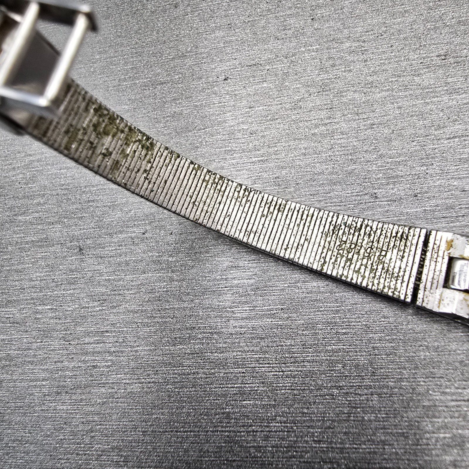 Seiko Watch Women 13mm Silver Dial Two Tone Rectangle 2E20-5139 New Battery VTG