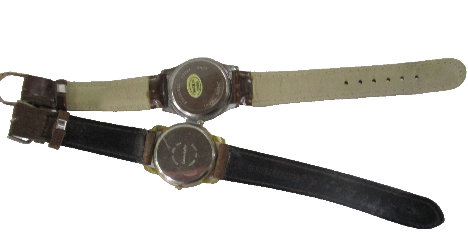 Vintage Lauristo Quartz Womens Watches Leather Bands Japan Movement Gold White