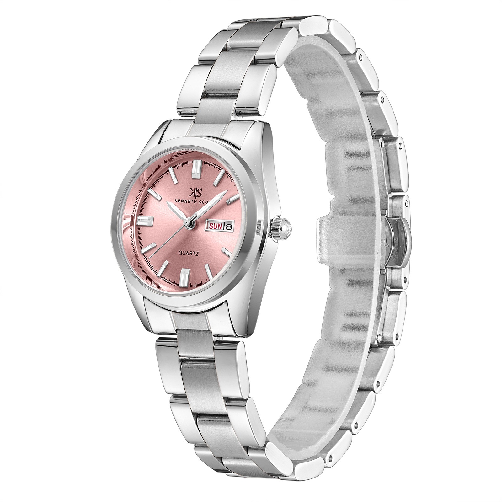 Kenneth Scott Women’s Analog Watch | Pink Dial, 30mm, 30 m (3 ATM)