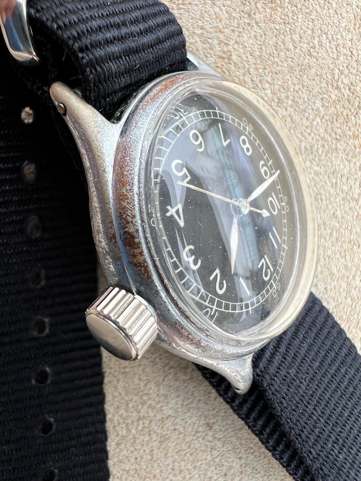 Vintage Bulova A-11 military watch WW2 10AKCH gilt black Hacks Serviced Works