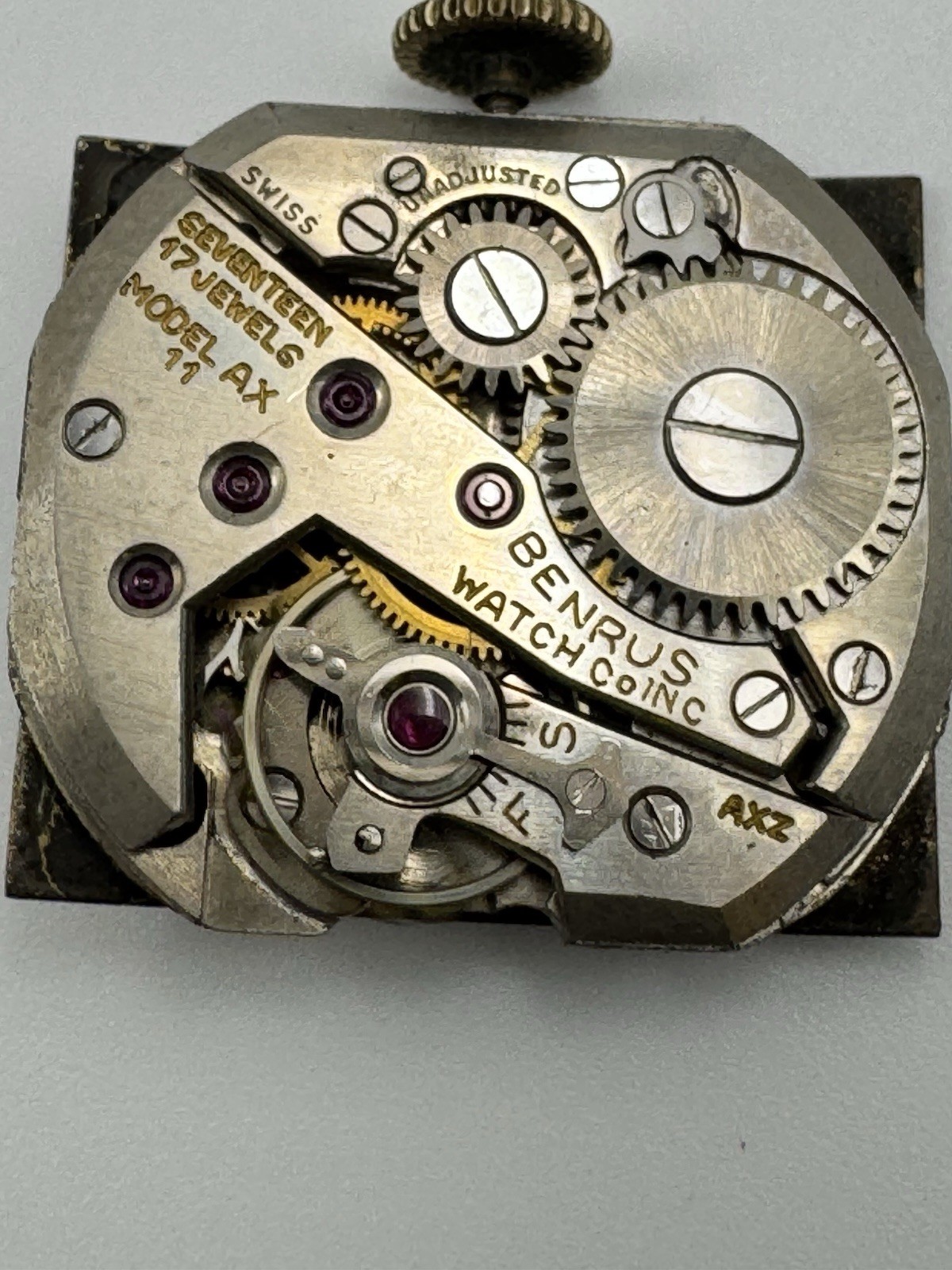 Vintage Benrus Art Deco Tank Style Mechanical 17 Jewel Watch