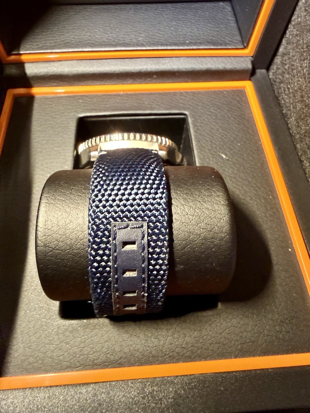 Mido Ocean Star GMT 44mm Silver Stainless Steel w Blue Strap & Horween Strap