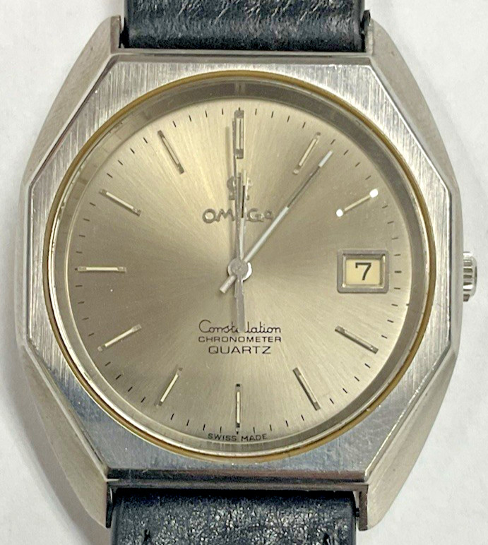 MENS OMEGA CONSTELLATION QUARTZ 1343 DATE CHRONOMETER STAINLESS WATCH