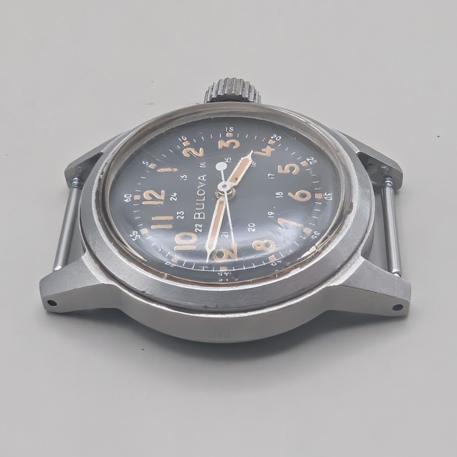 Vintage Bulova A17A Navigator Military Watch MIL-W-6433A Runs 32mm
