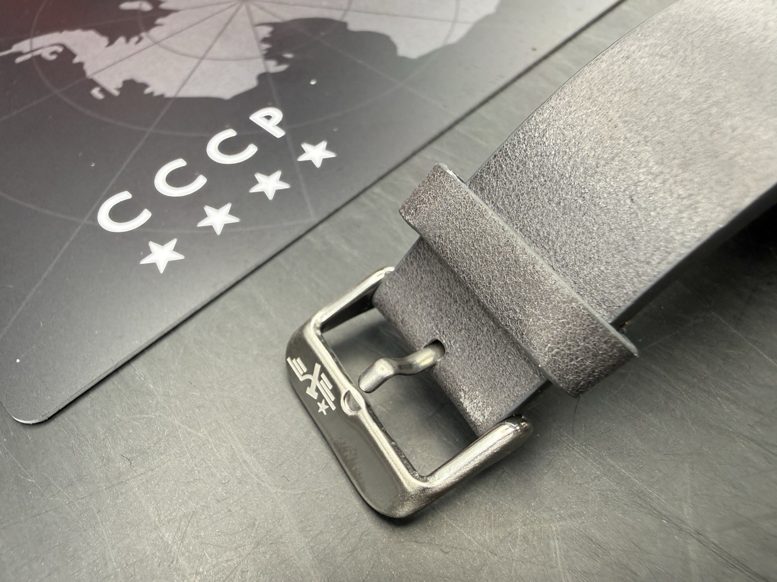 CCCP Mirny Watch Soviet-Inspired Green Dial Leather Strap Box Damage