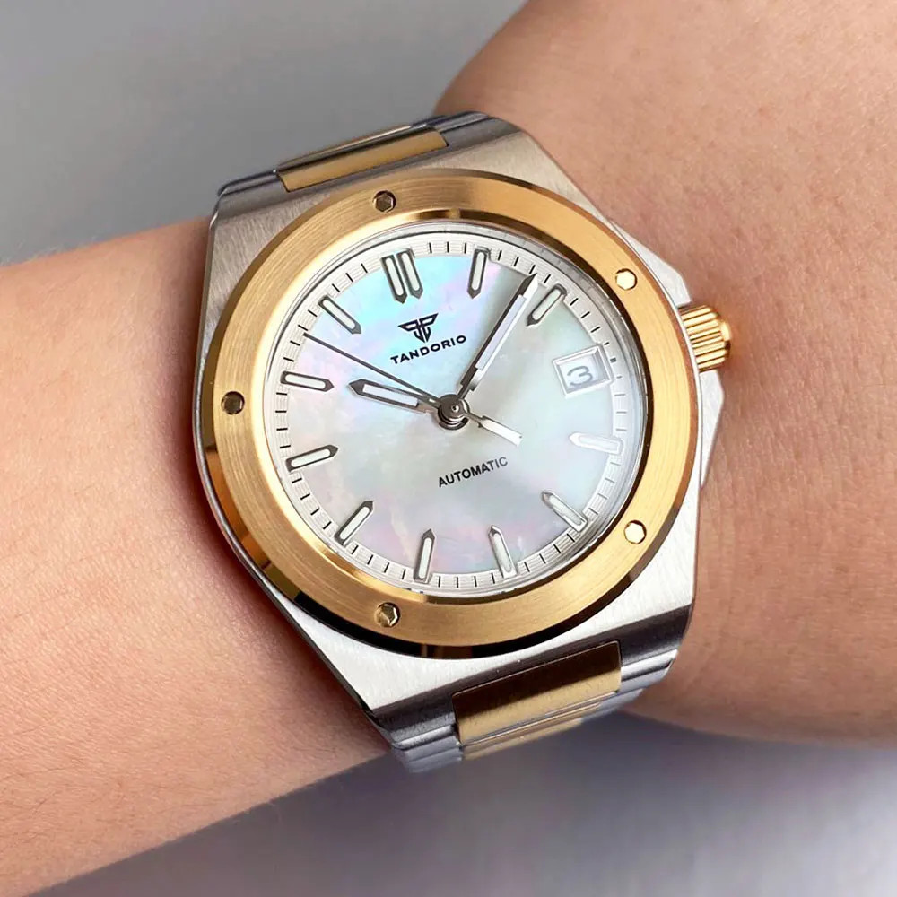 Tandorio 40mm Rose Gold Japan NH35A Mechanical Men’s Watch Mother of Pearl Dial