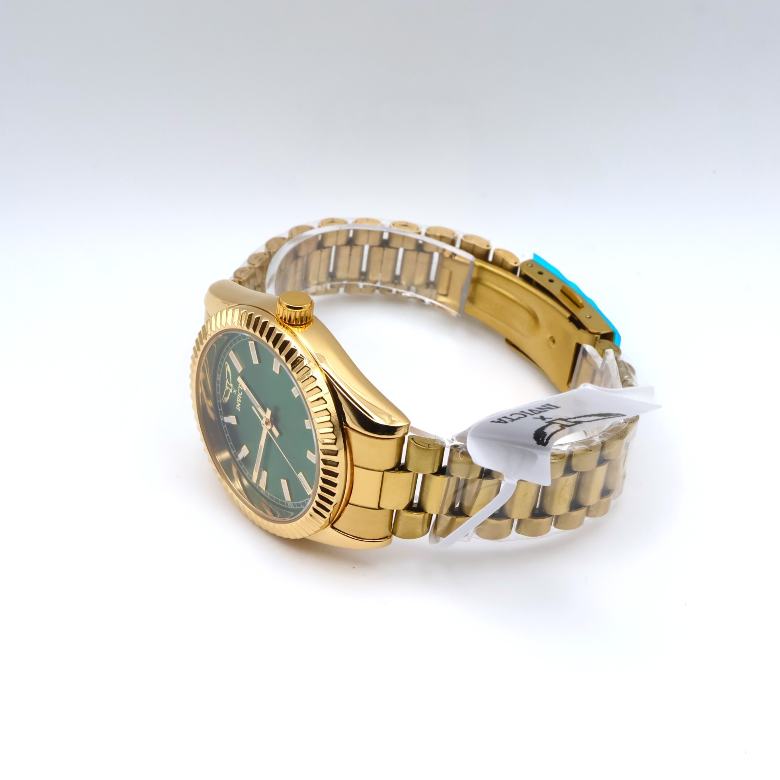 Invicta Specialty 69008 Emerald Luxe 40mm Green Dial Gold SS Quartz