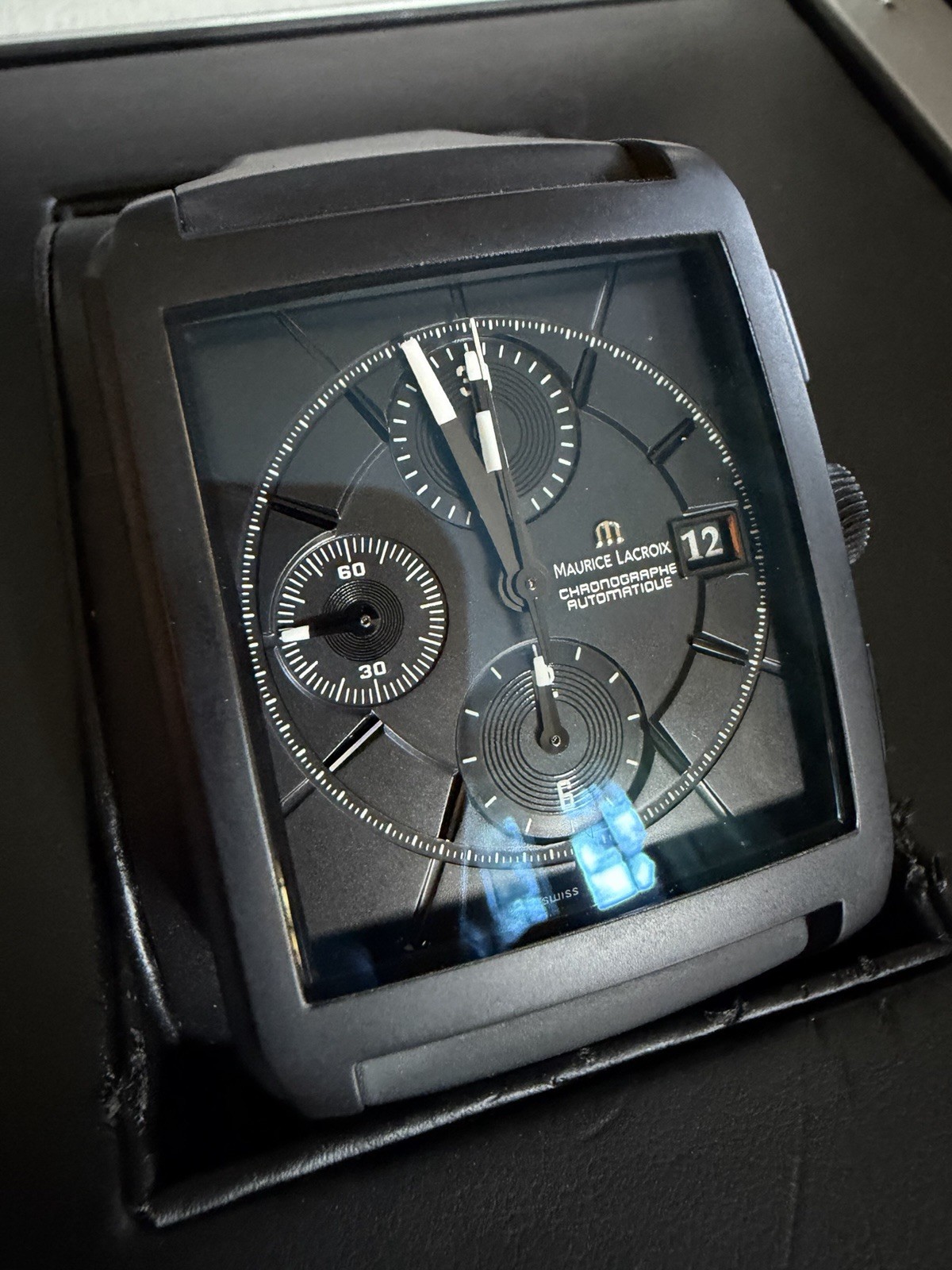 Maurice Lacroix Pontos Rectangulaire Automatic Chronograph Watch—New Old Stock