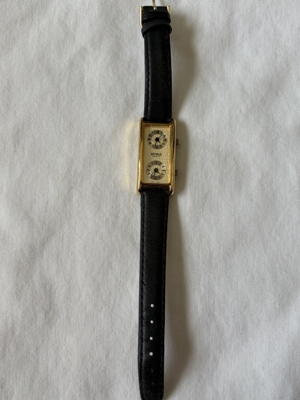 Vintage Benrus BN326 Women’s Dual Time Quartz Watch Two Movements 19mm