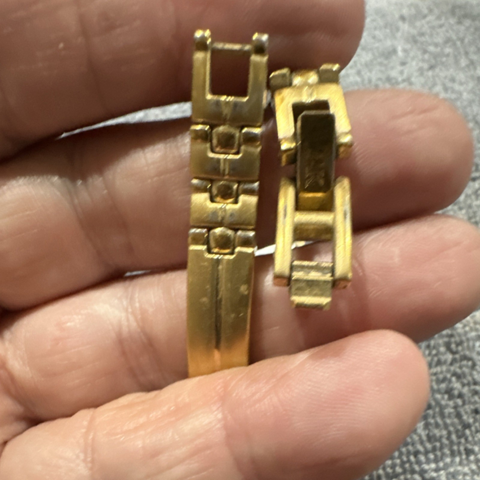 Anne Klein Gold Rectangle Quartz Analog Wristwatch Champagne Dial Dress/Formal