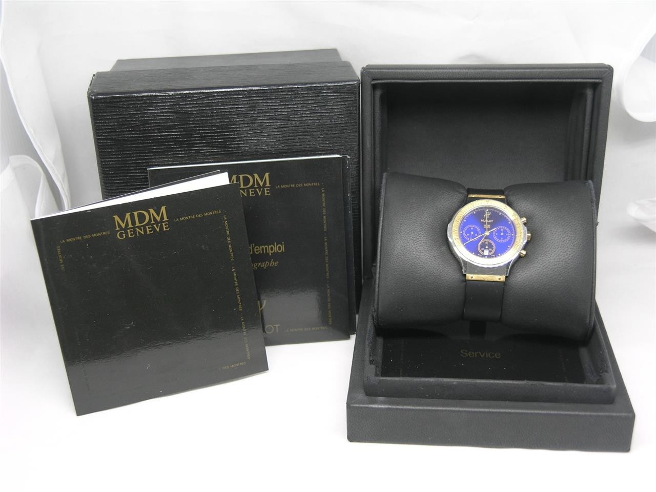 HUBLOT MDM GENEVE 18K & STAINLESS CHRONOGRAPH 1621.2 SWISS ANALOG WRISTWATCH