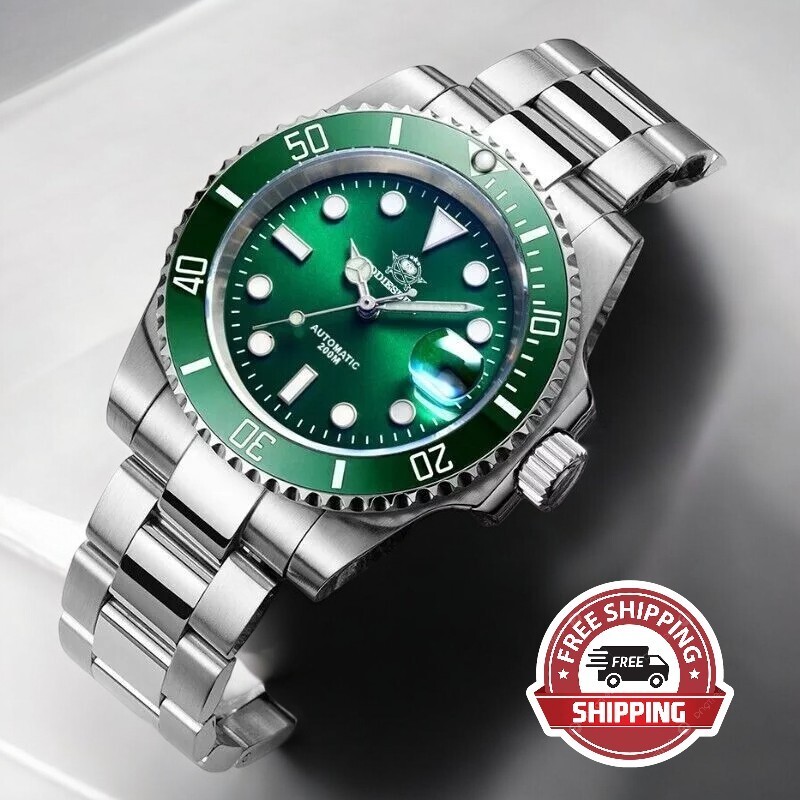 41MM ADDIESDIVE Quartz Men Watch Diver 200M Waterproof Stainless Steel Luminous
