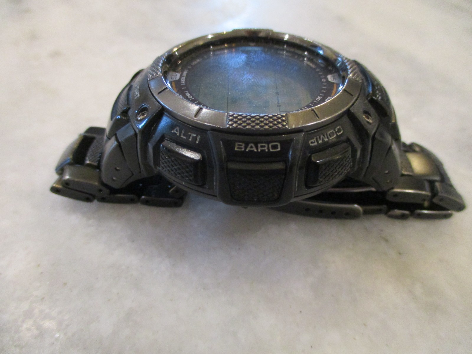 CASIO PRO TREK TOUGH SOLAR DIGITAL WATCH PRG-80YT BLACK 10 BAR – TITANIUM-WORKS!
