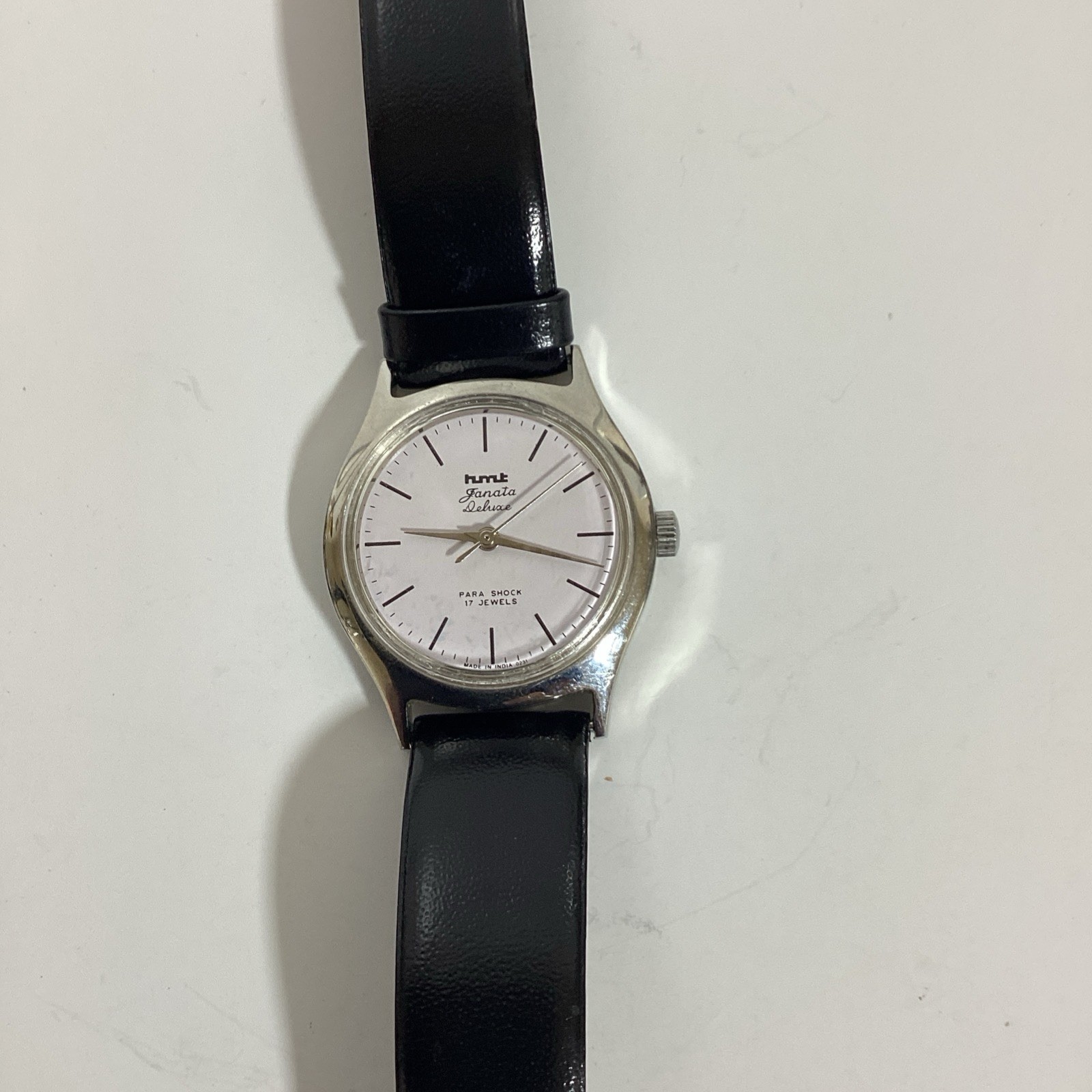 ORIGINAL HMT JANATA DELUXE 17J WINDING WHITE DIAL 0231 INDIA MEN’S WORKING