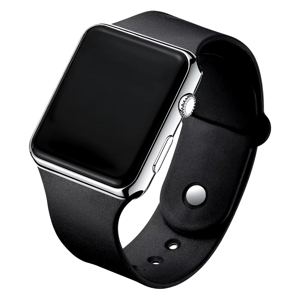 Simple Digital Watch for Men Women Fashion Sport LED Electronic Watch Black Sili