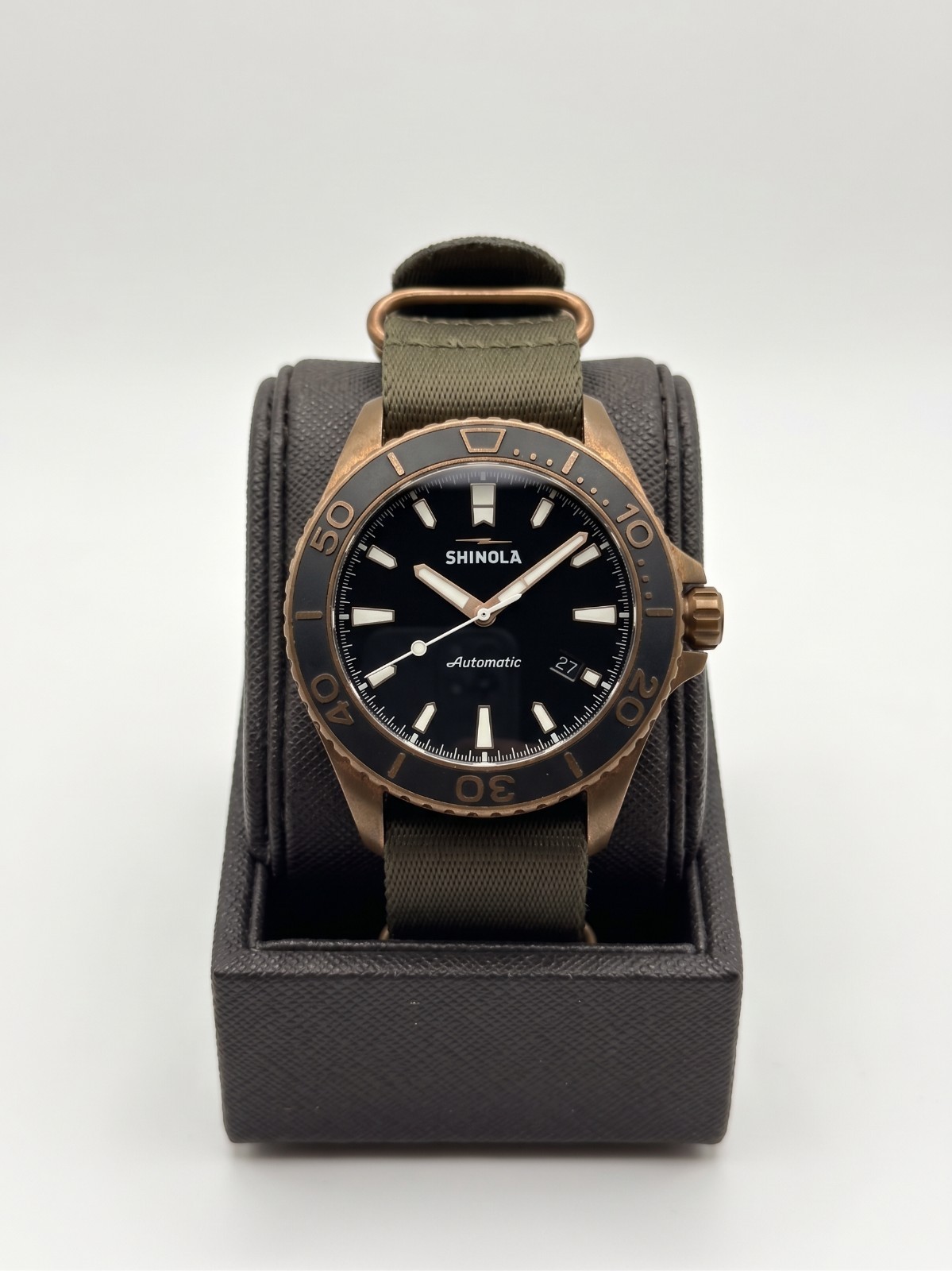 Shinola The Bronze Monster Automatic Black Dial Men’s Watch S0120161956-1