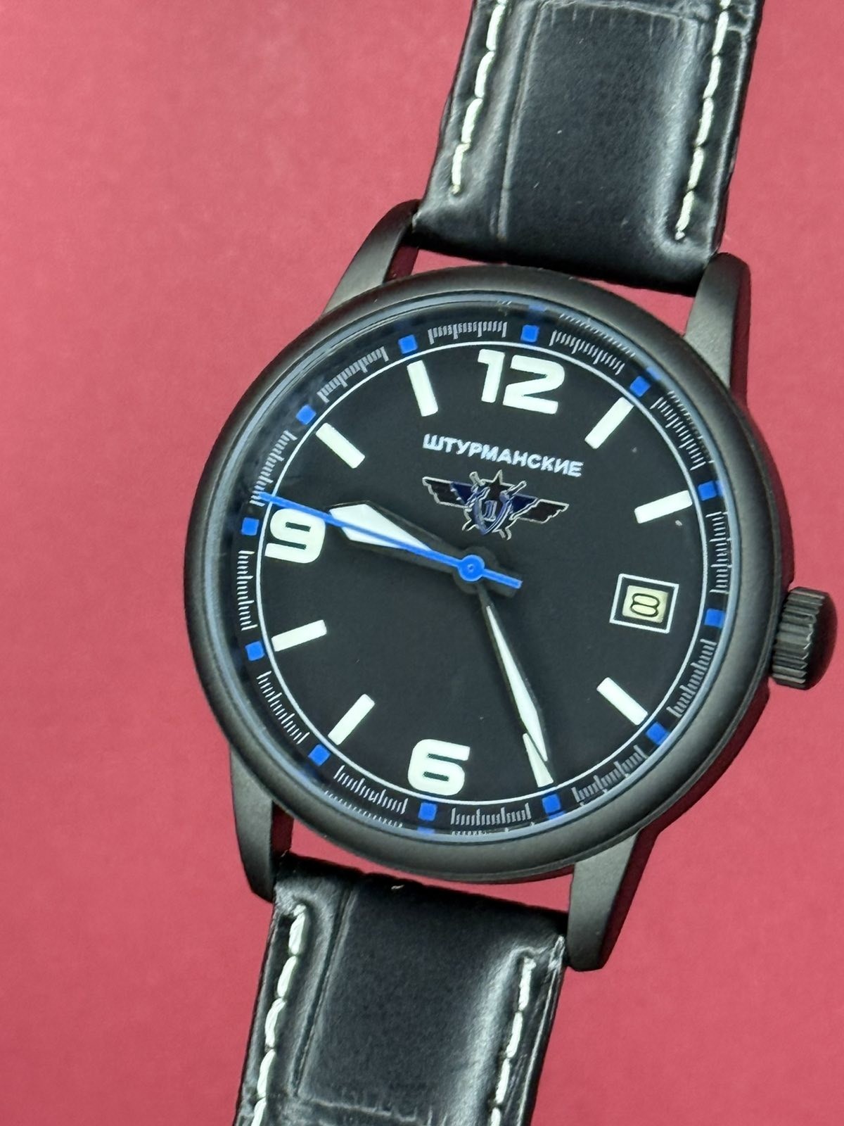 Watch Aviator Pilot Mechanical Vintage Soviet USSR Military Day Calendar Raketa