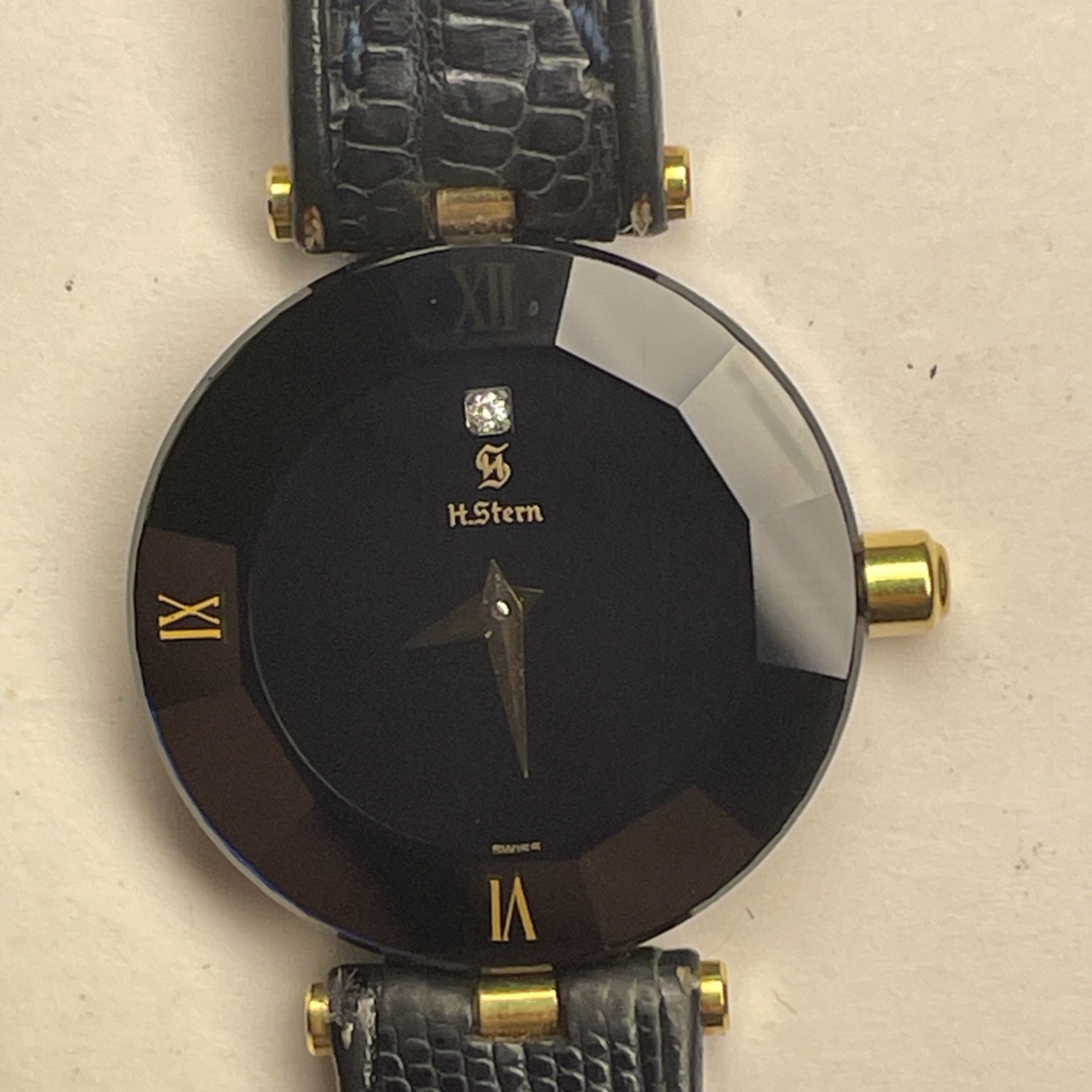 H. Stern Watch Blue Sapphire Diamond Collection 18K & SS 24mm Ladies