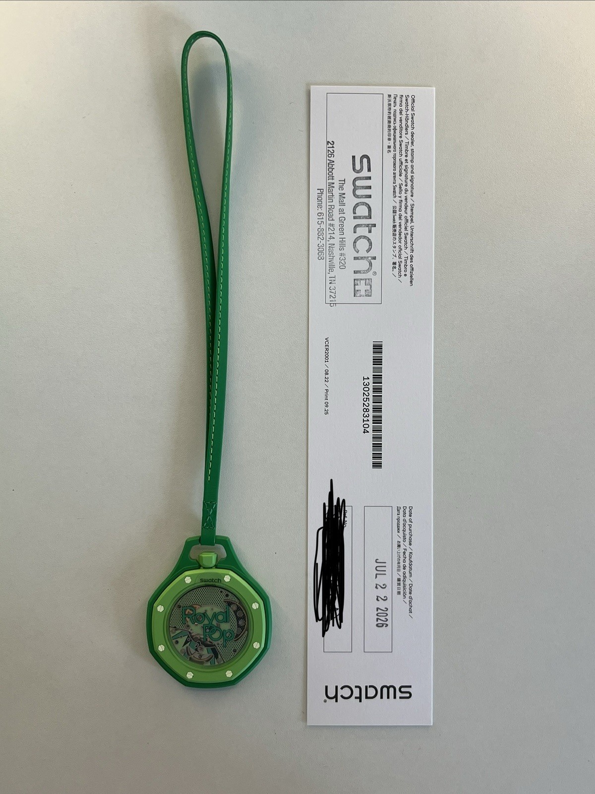 Swatch X AP Royal Pop Green Eight