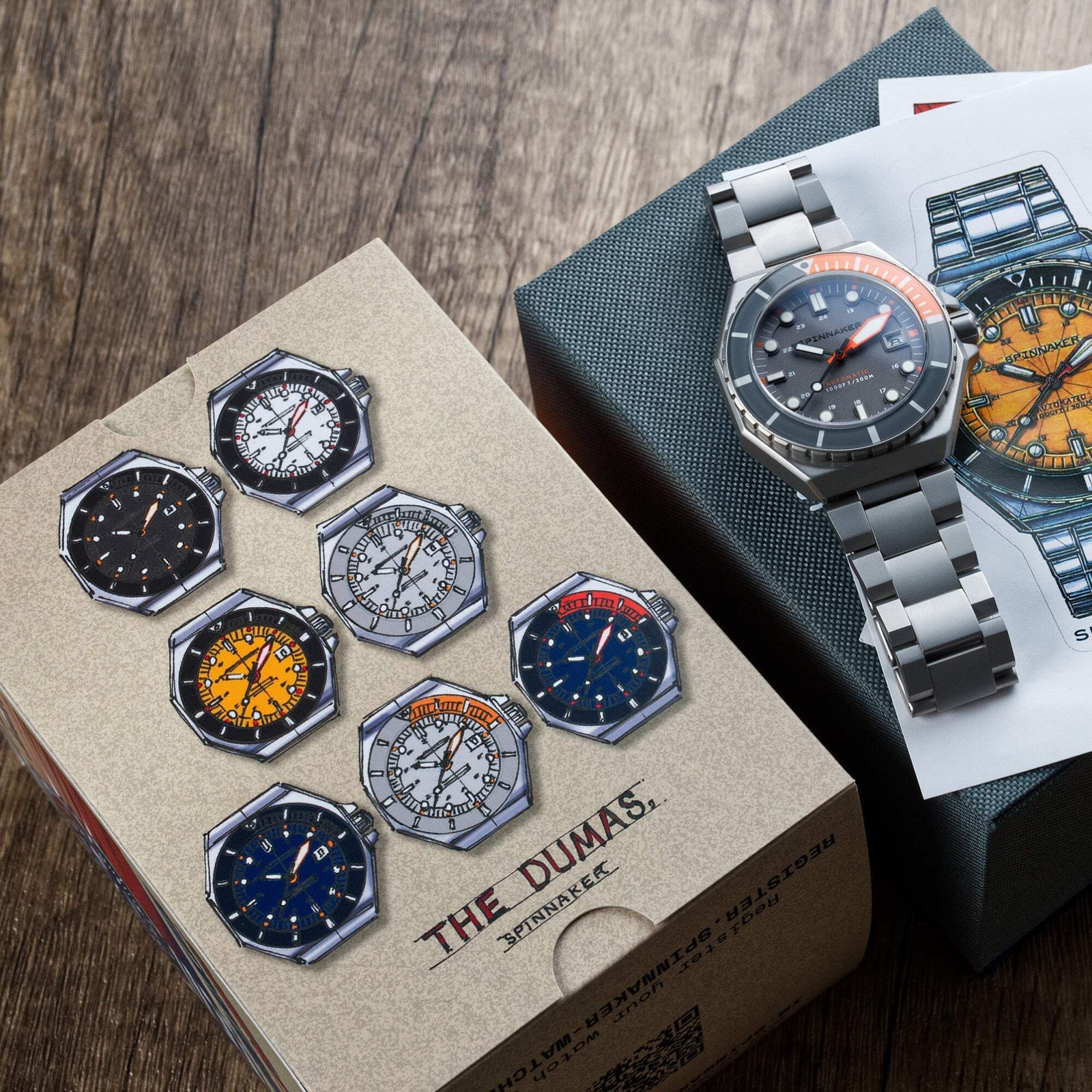Spinnaker Dumas Gray Dial / Orange / Stainless Steel | Gray Dial 44mm Japanese A