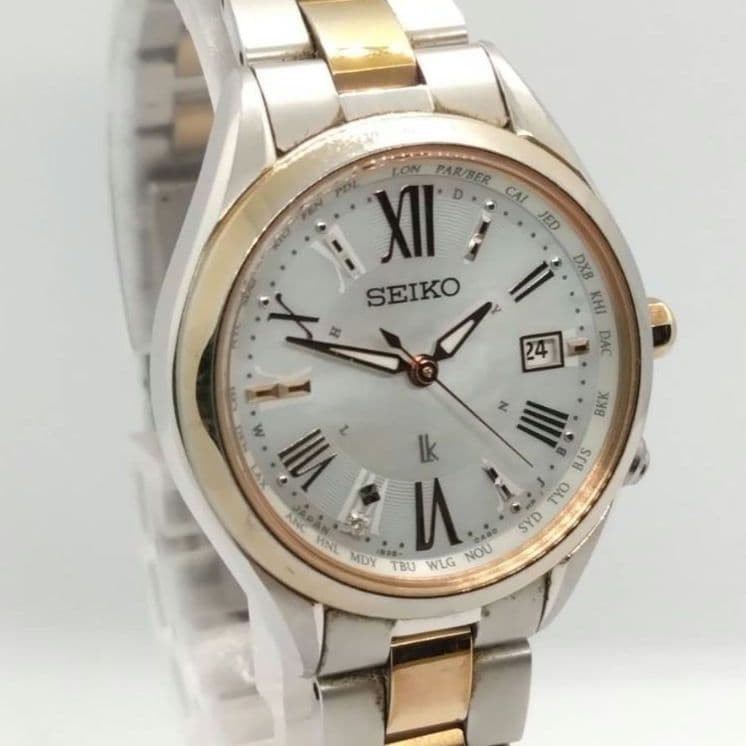 SEIKO LUKIA SSQV077 1B35-0AA0 Radio Solar Titanium Diamond 27.6mm White Mother