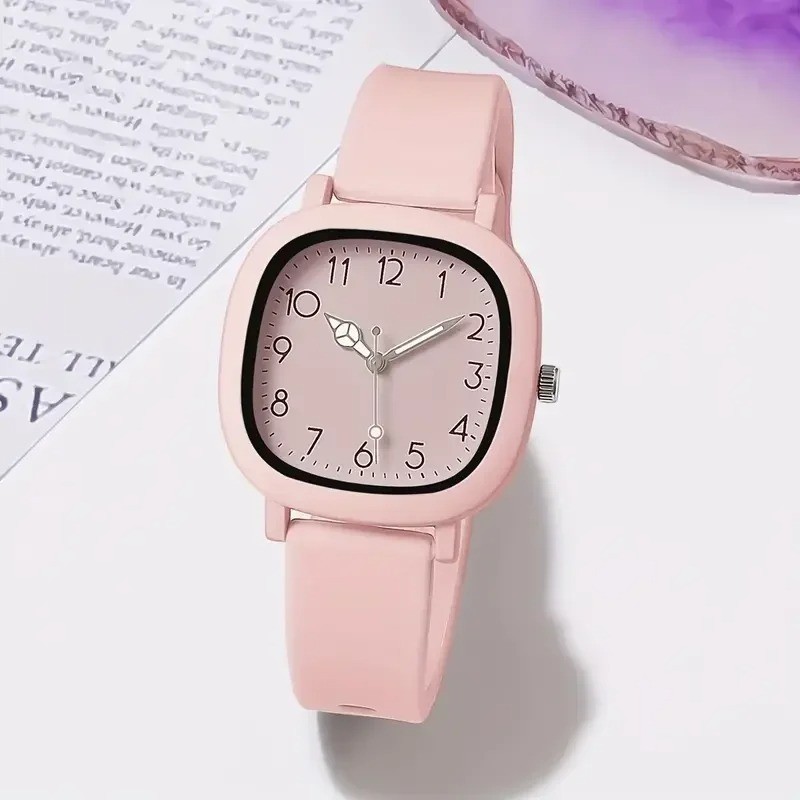 Stainless Steel Women Wristwatches Silicone Ladies Watches Quartz Watch Gif