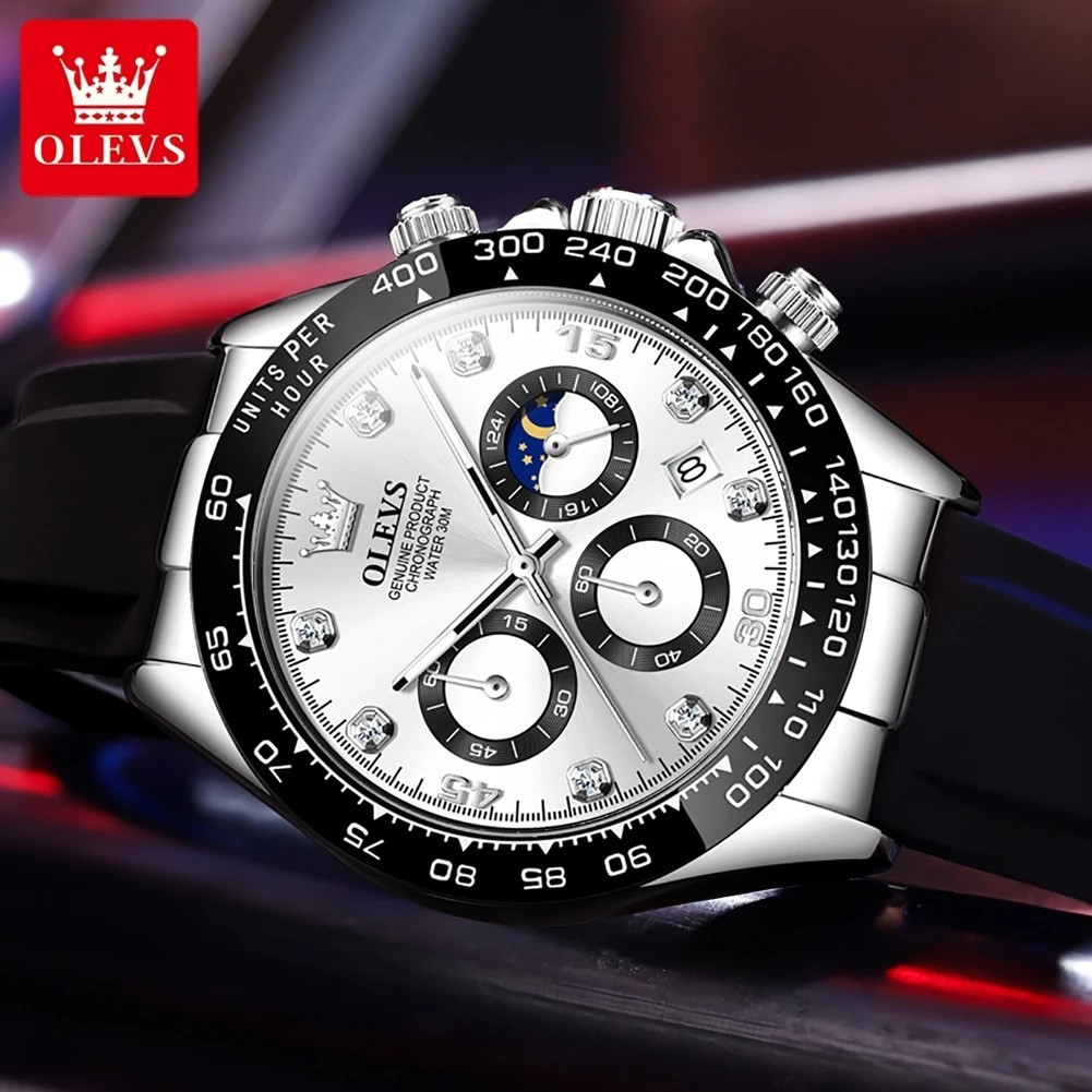 Waterproof Watch Men’s OLEVS Quartz Luxury Luminous Business Date Men Strap