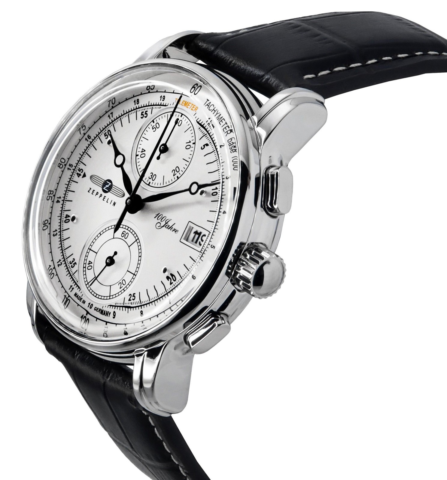 Zeppelin 100 Jahre Chronograph Tachymeter Leather Strap Quartz 86701 Men’s Watch