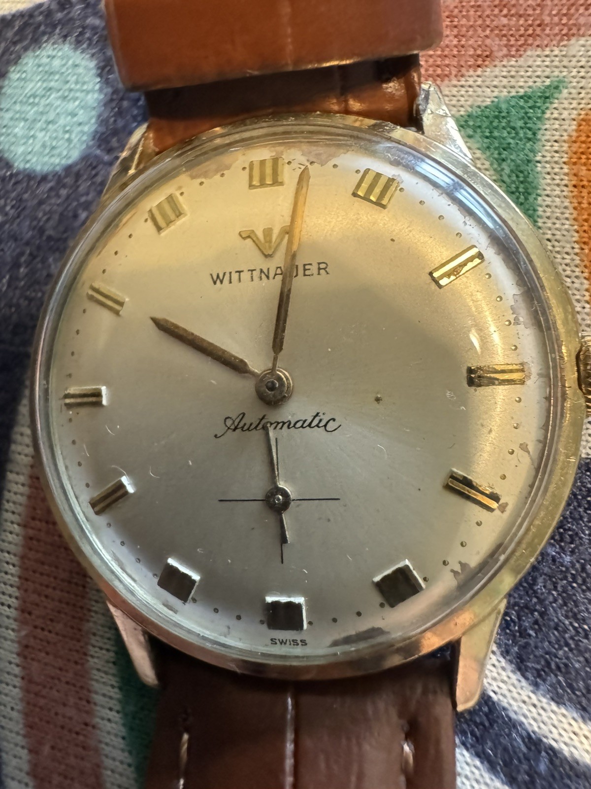 wittnauer mens watch vintage automatic 10K RGP nice !