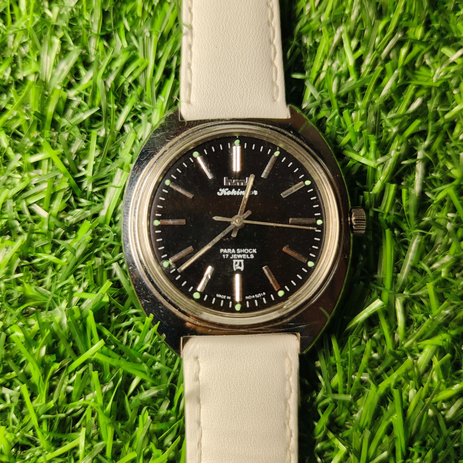 Vintage HMT Kohinoor 38mm Black Dial Hand-Winding Mechanical Watch Refurbished