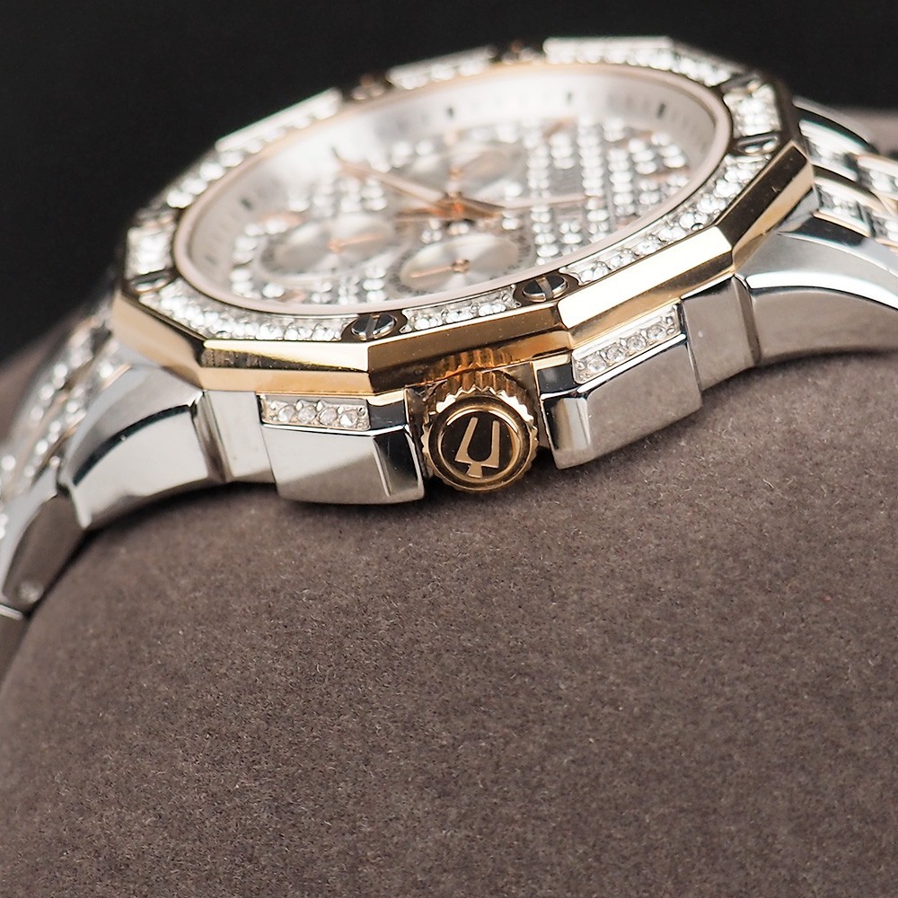 Bulova Octava Crystal 98C133 Two Tone Silver & Rose Gold Men’s Quartz Watch