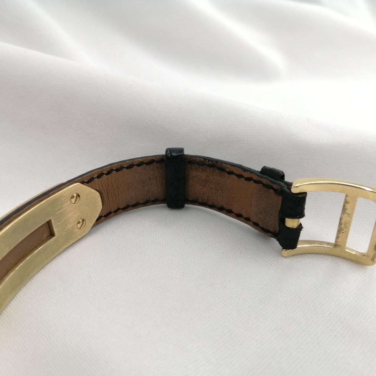 [A4N] Hermes Kelly Watch P10 Gold Plated Leather Quartz Ladies [b9x]