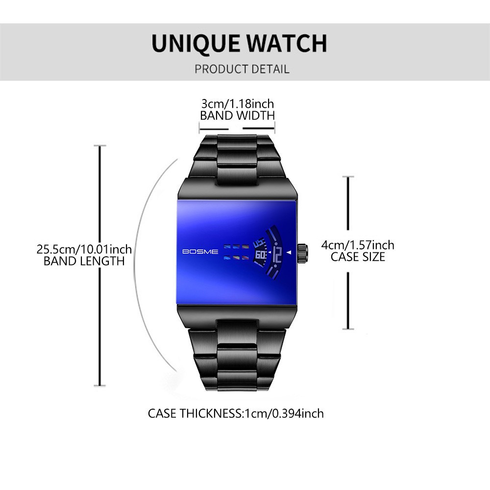 2026 New Luxury Mens Square Unique Design Watch alloy Classic Fashion Gifts