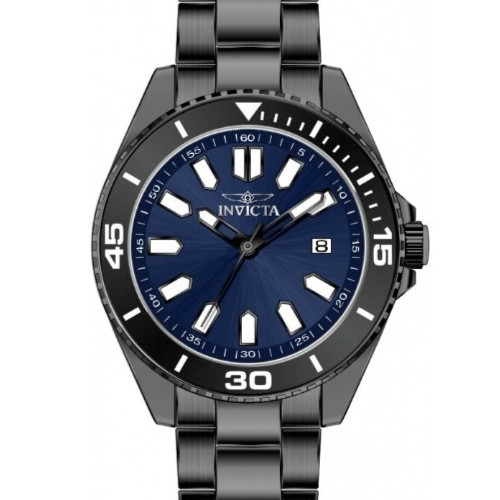 Invicta 46320 Pro Diver Men’s 43mm Blue Sunray Date Dial Black Stainless Watch
