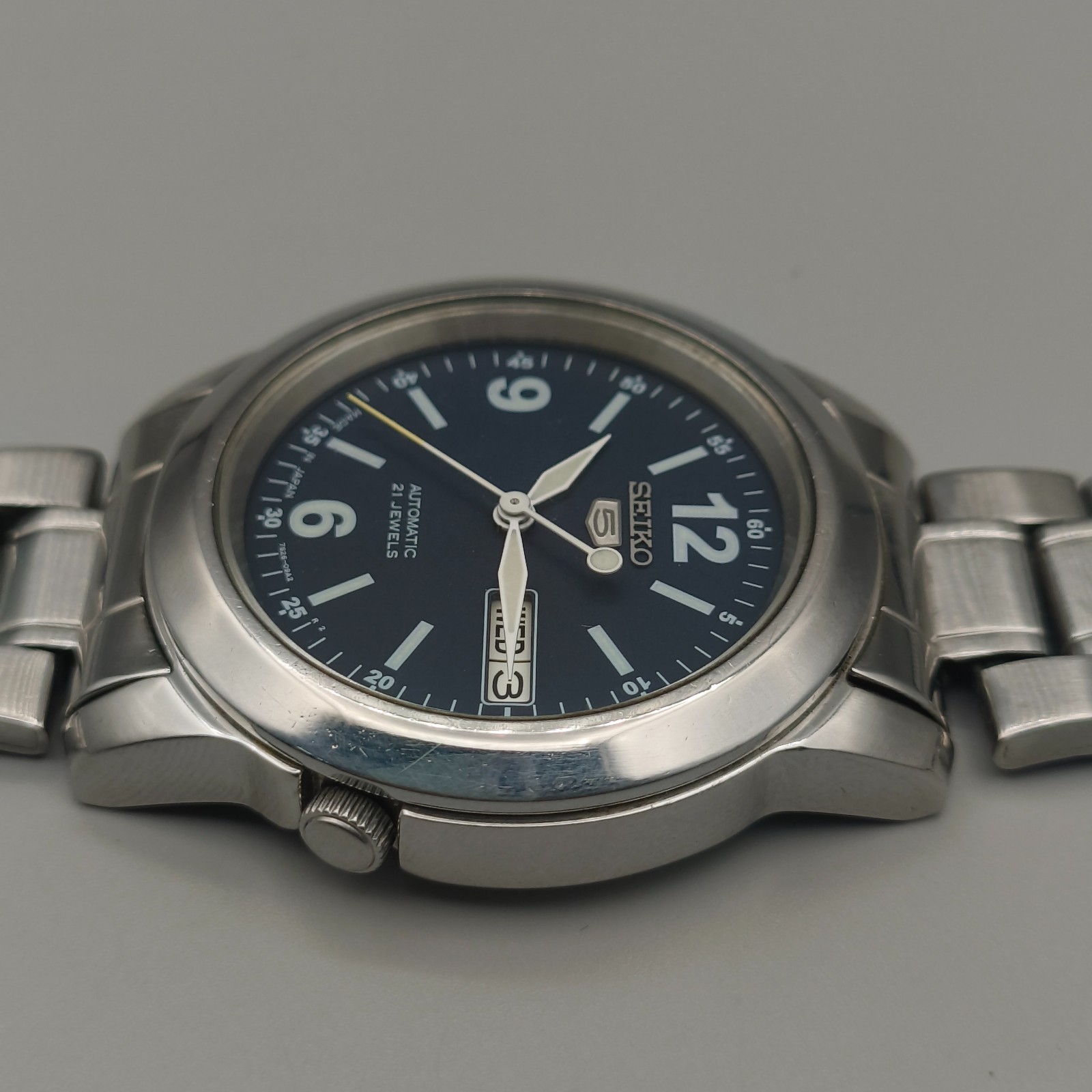 Vintage Seiko 5 7S26 Automatic 21 Jewels Blue Men’s Watch Japan