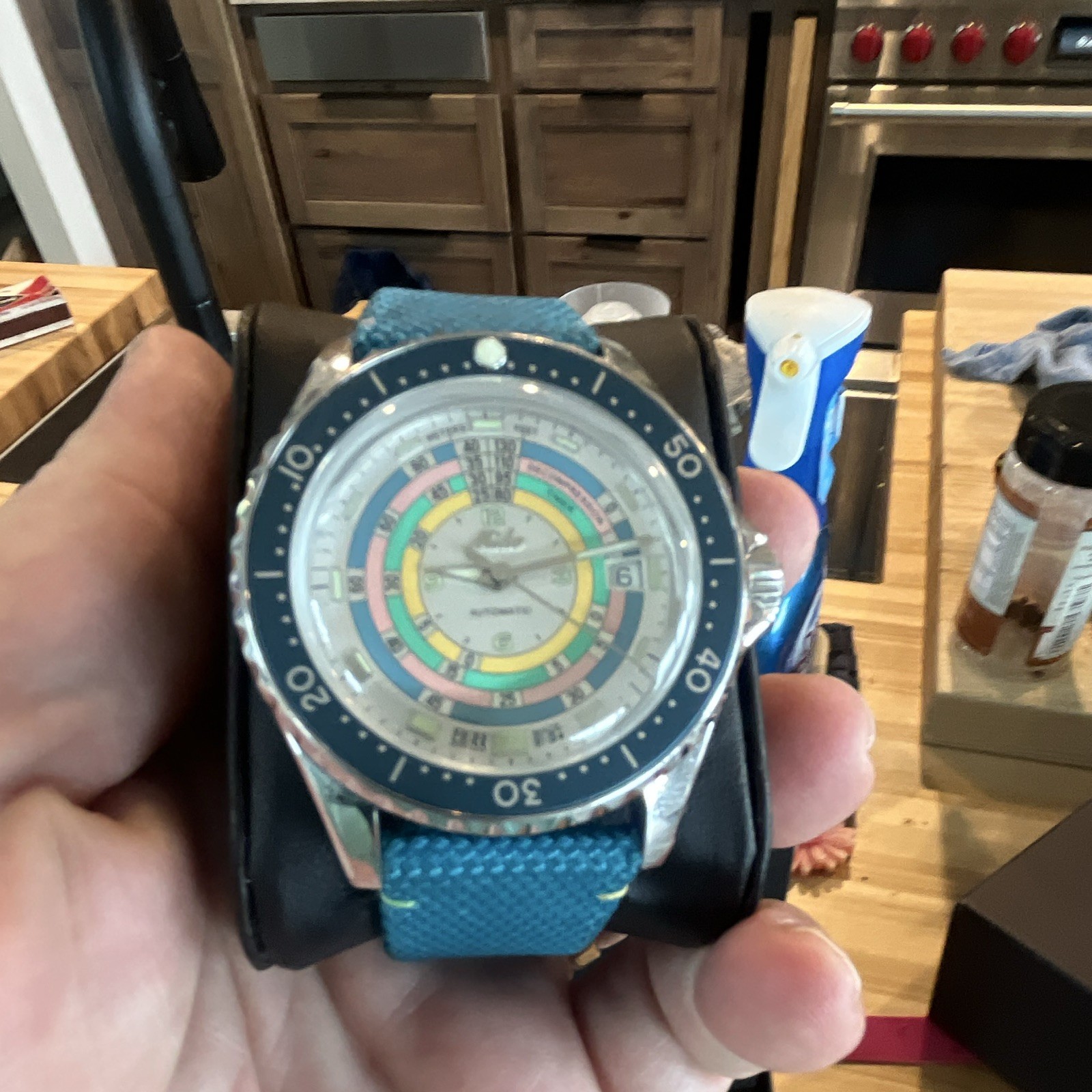 MIDO Ocean Star Decompression Timer Auto Diver 200m Date Box/Papers Extra Straps