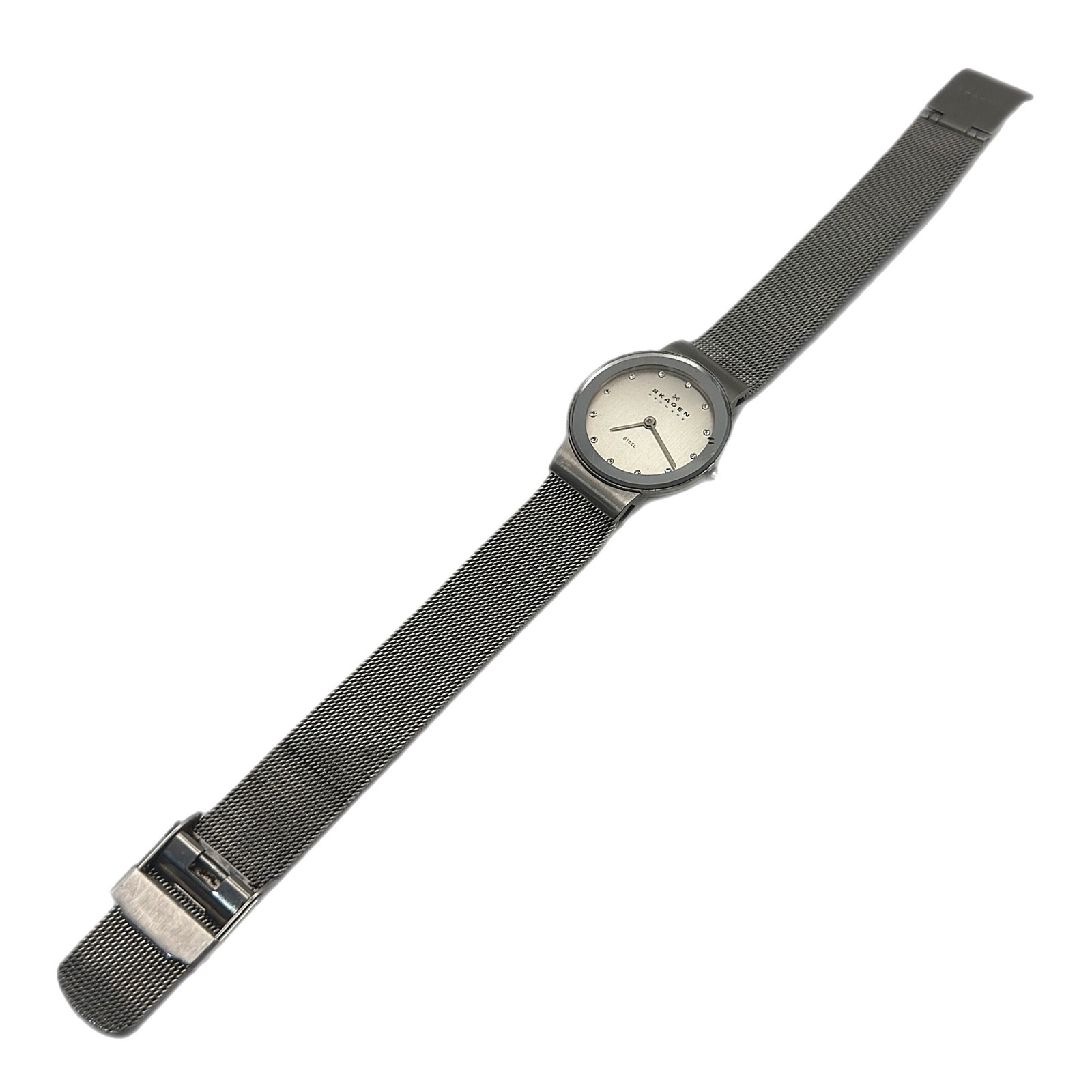 Skagen 358SSSD Ladies Quartz Watch Silver Steel Mesh Bracelet New Battery Tested