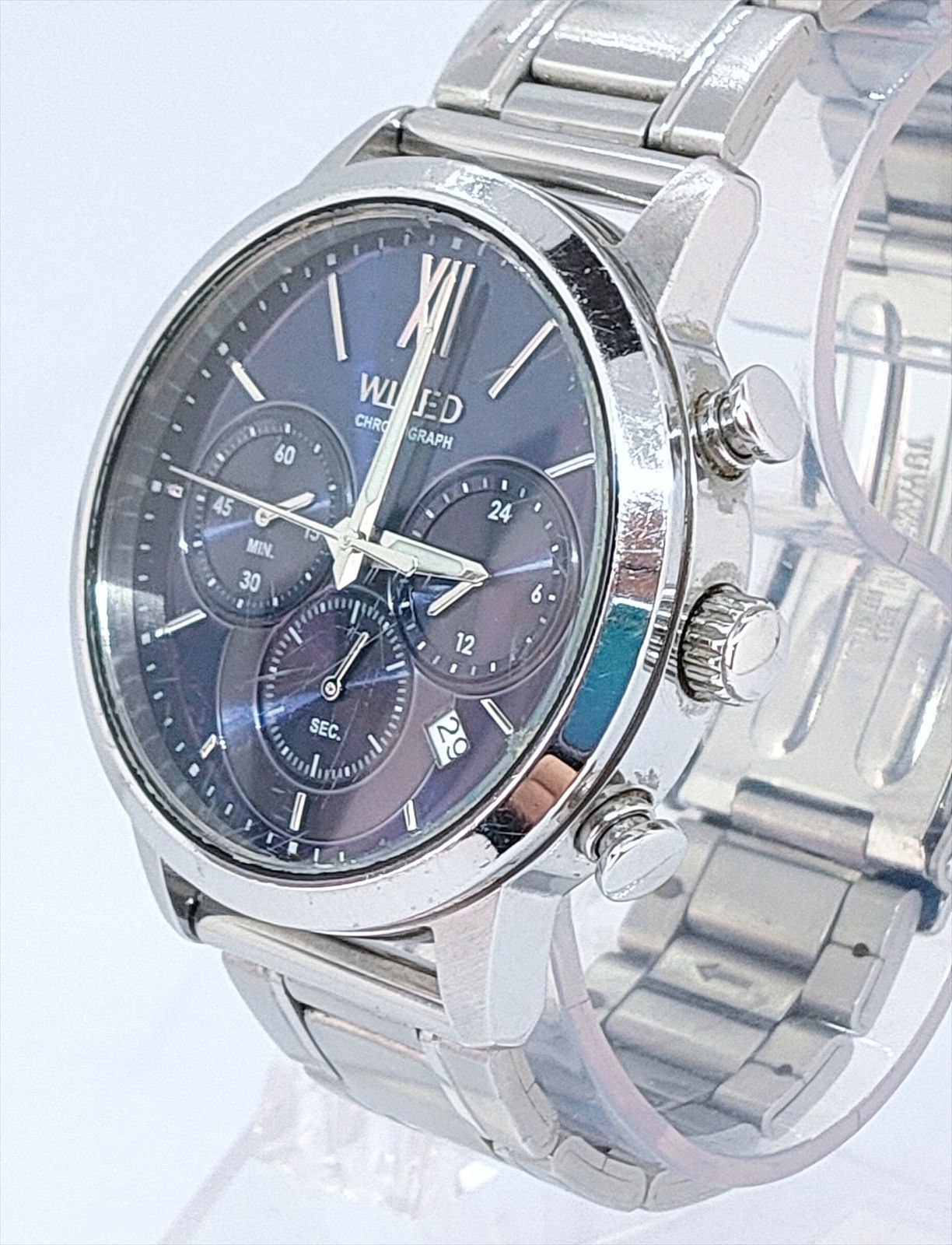 SEIKO WIRED VD53-KZB0 Chronograph Men’s Watch Blue Dial Quartz From Japan
