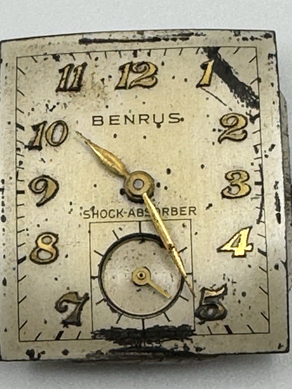 Vintage Benrus Art Deco Tank Style Mechanical 17 Jewel Watch