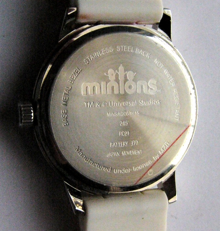 Minions Watch Universal Studios Multicolor Silicone Band Round 40 mm White Dial