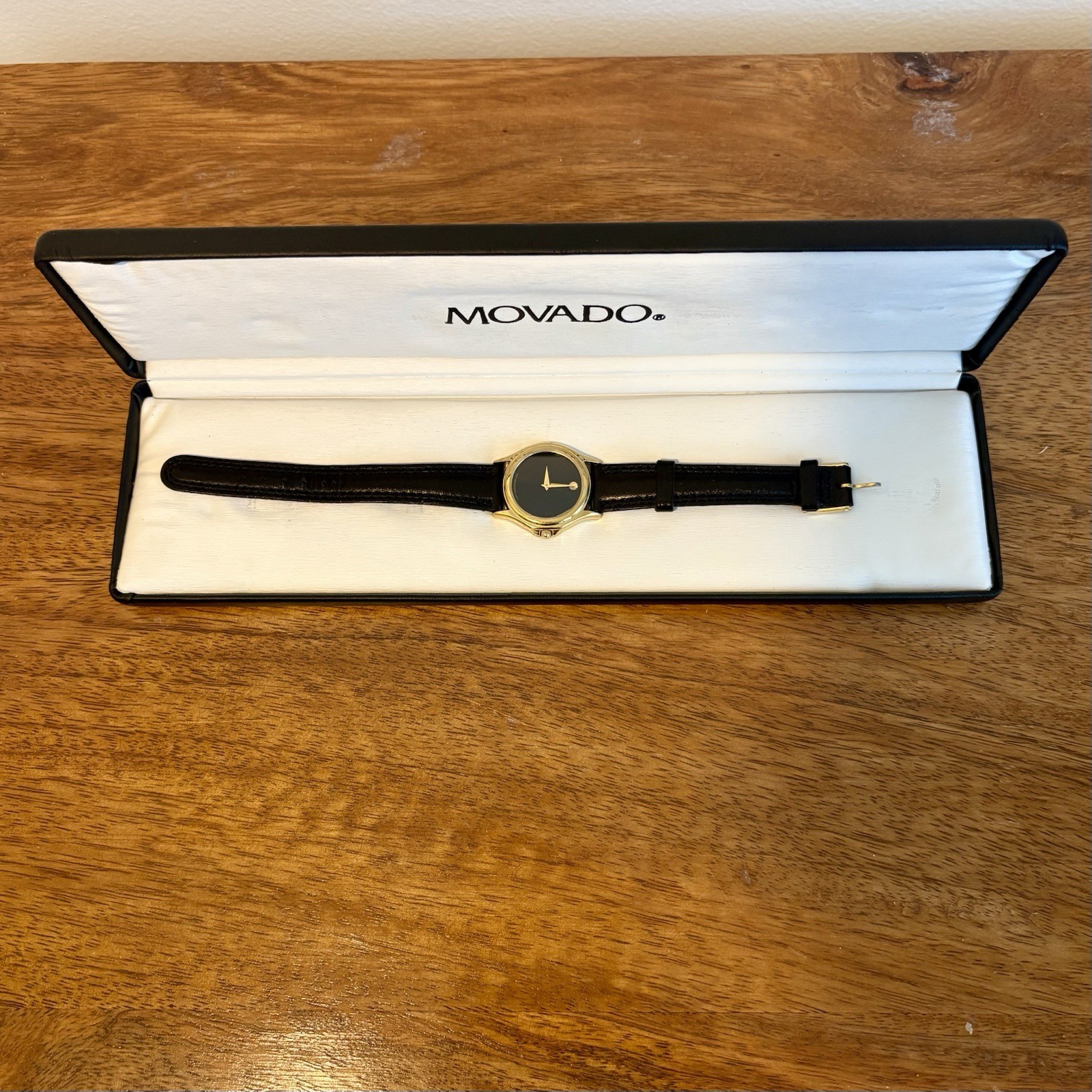 Movado Museum Classic Women’s Gold Tone Black Dial Quartz Watch 87-E4-0823