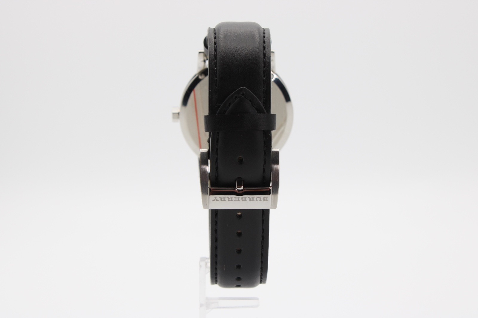 BURBERRY The City 38mmBU9008 Silver Dial Black Leather Strap