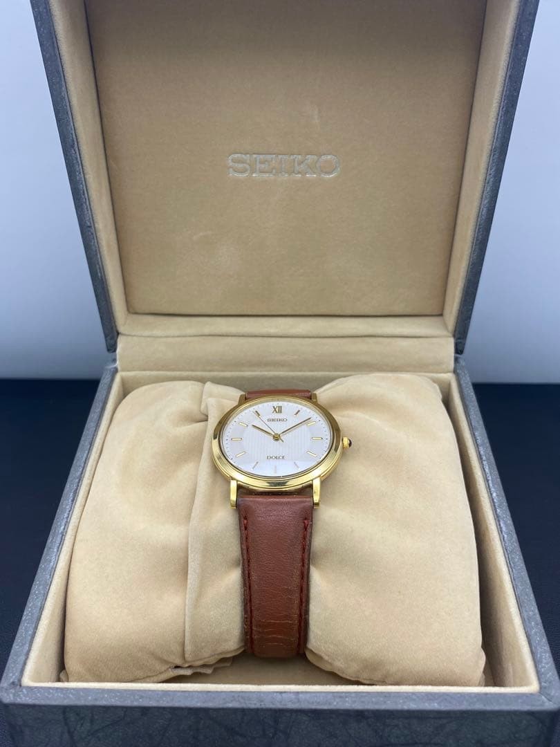Seiko Dolce 5E31-0AA0 Watch, Gold, with Box