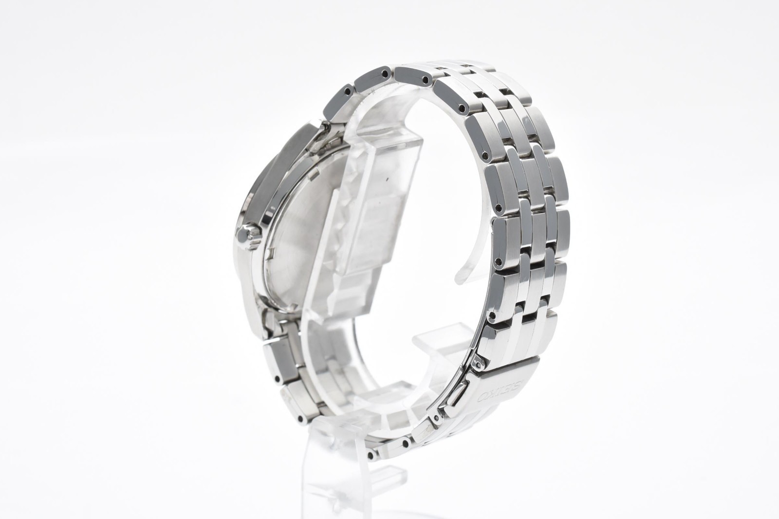【NEAR MINT】 SEIKO Solar V158-0AZ0 Day Date Black 43mm Quartz Men’s Watch JAPAN