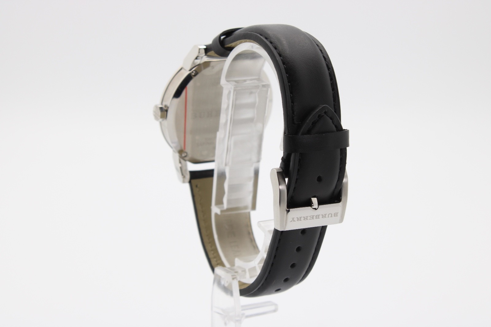 BURBERRY The City 38mmBU9008 Silver Dial Black Leather Strap