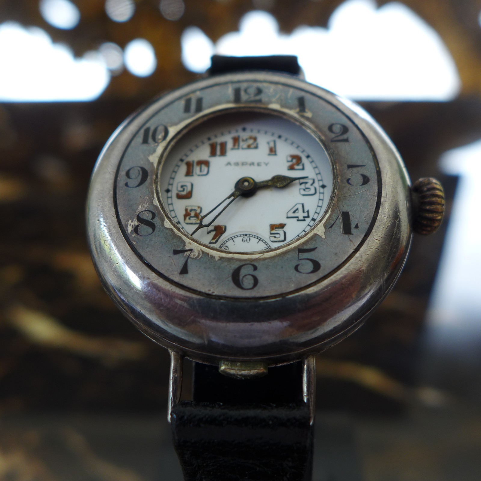 A WW1 1917-18 BRITISH MILITARY ROLEX “ASPREY”OFFICERS TRENCH SILVER HALF HUNTER
