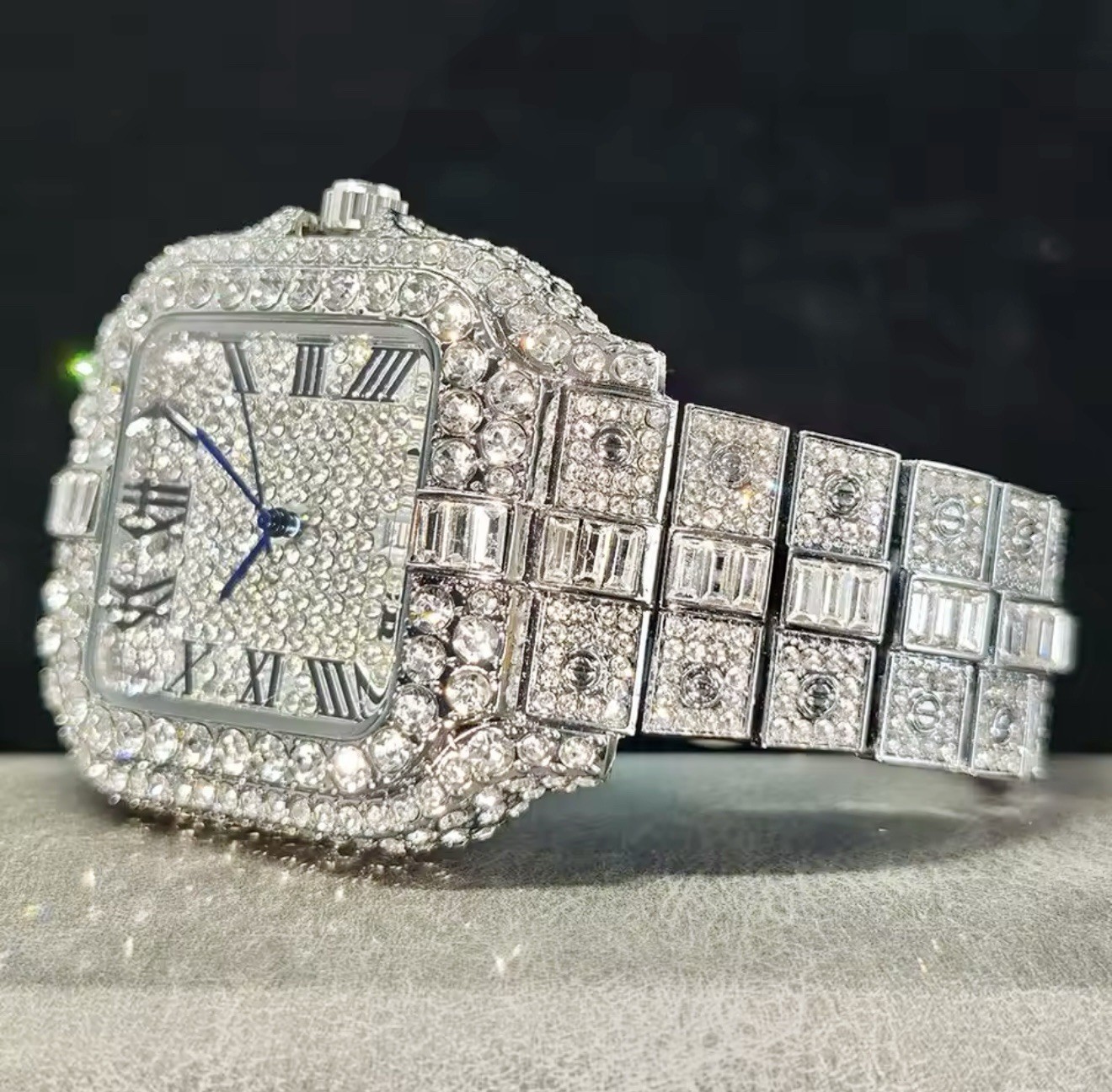 Iced Out Mens Luxury Waterproof Square Quartz Watch💎 12mm