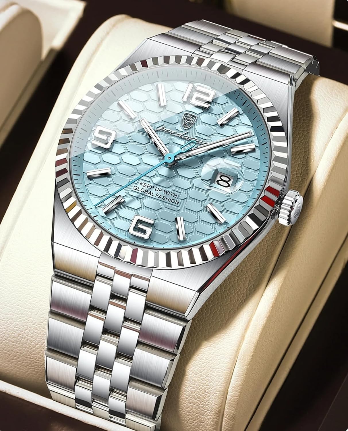Luxury Men’s Waterproof Stainless Steel Fashion Luminous Date Watches